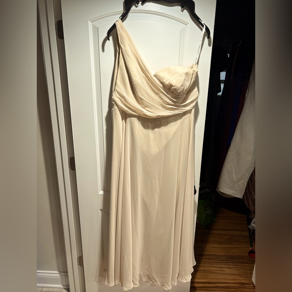 Beige one shoulder dress size 22